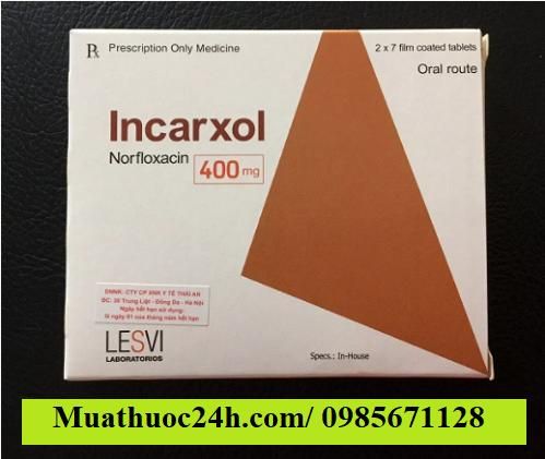 Thuốc Incarxol 400mg Norfloxacin giá bao nhiêu mua ở đâu?