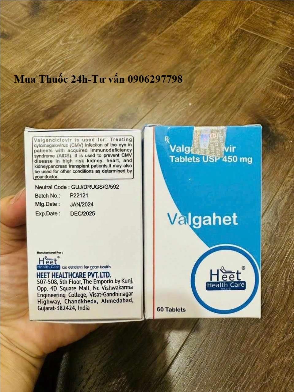 Thuốc Valgahet Valganciclovir 450mg giá bao nhiêu mua ở đâu?