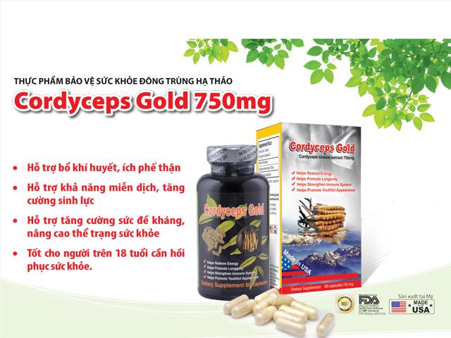 Đông trùng hạ thảo Cordyceps Gold 750 mg giá bao nhiêu, mua ở đâu?