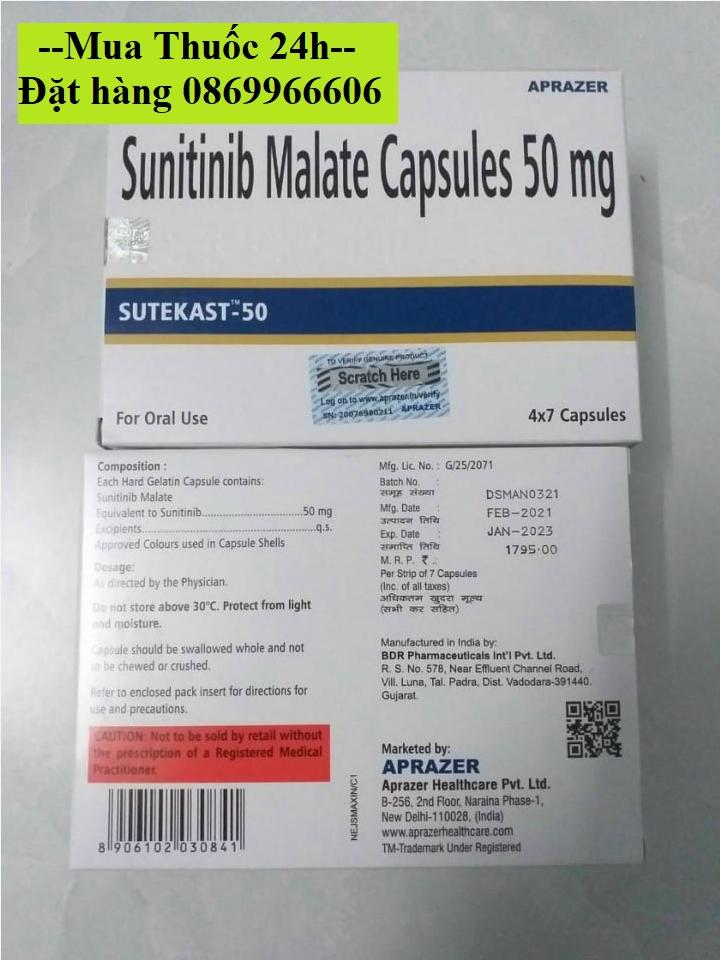 Thuốc Sutekast-50 (Sunitinib 50mg) giá bao nhiêu mua ở đâu?