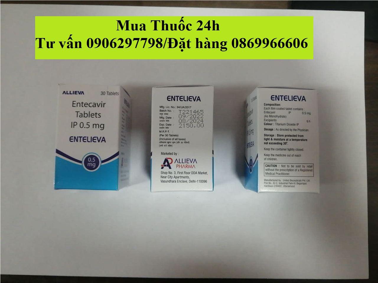 Thuốc Entelieva Entecavir 0.5mg giá bao nhiêu mua ở đâu?