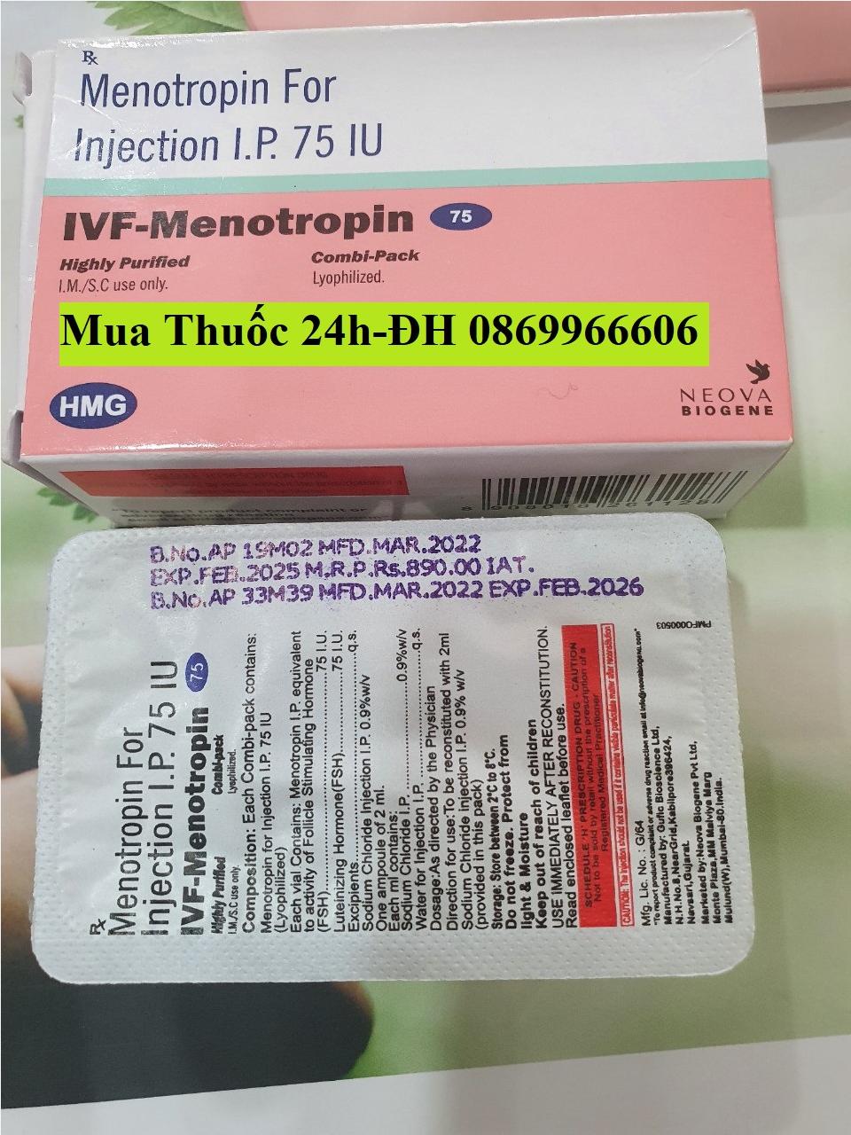 Thuốc IVF Menotropin 75 giá bao nhiêu mua ở đâu?