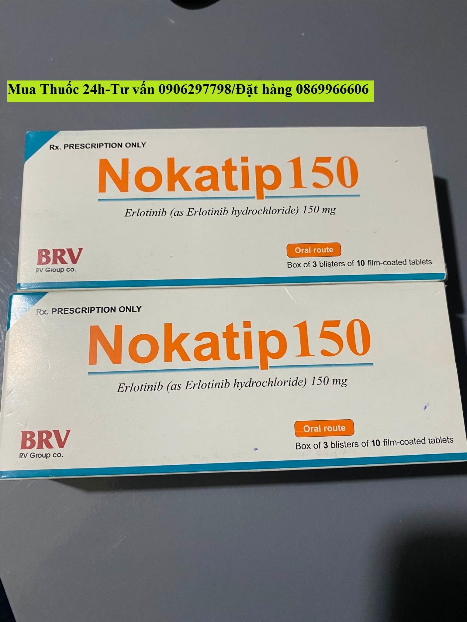 Thuốc Nokatip 150 Erlotinib 150mg giá bao nhiêu mua ở đâu?