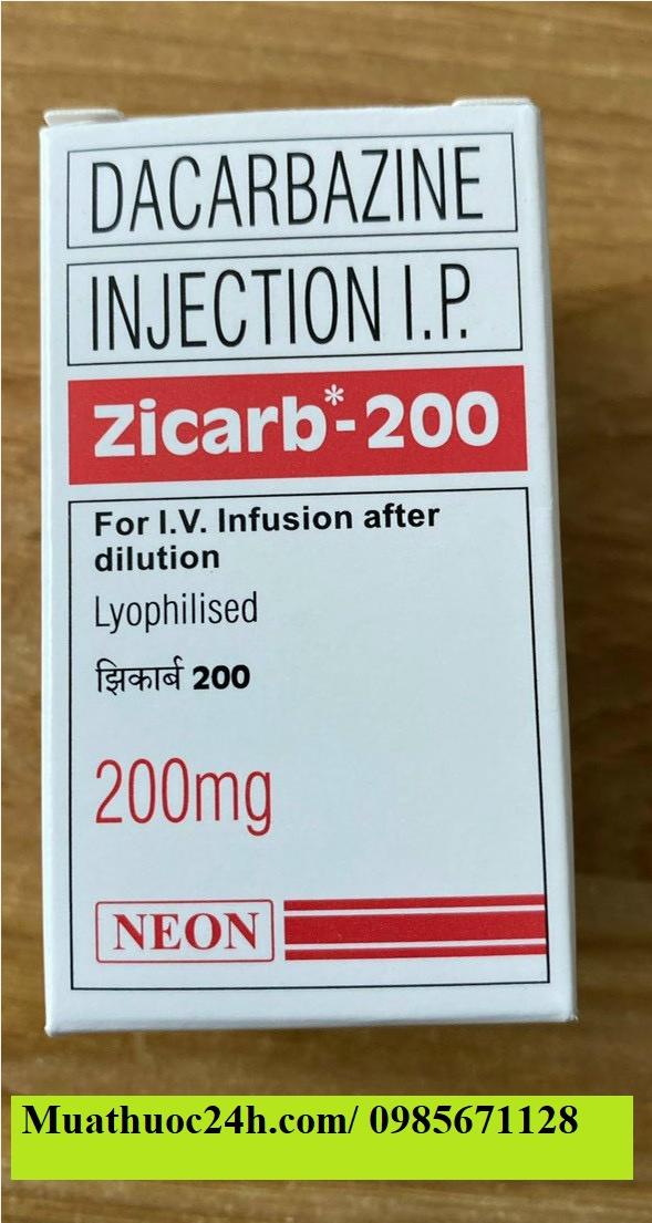 Thuốc Zicarb 200mg Dacarbazine Injection IP giá bao nhiêu mua ở đâu?