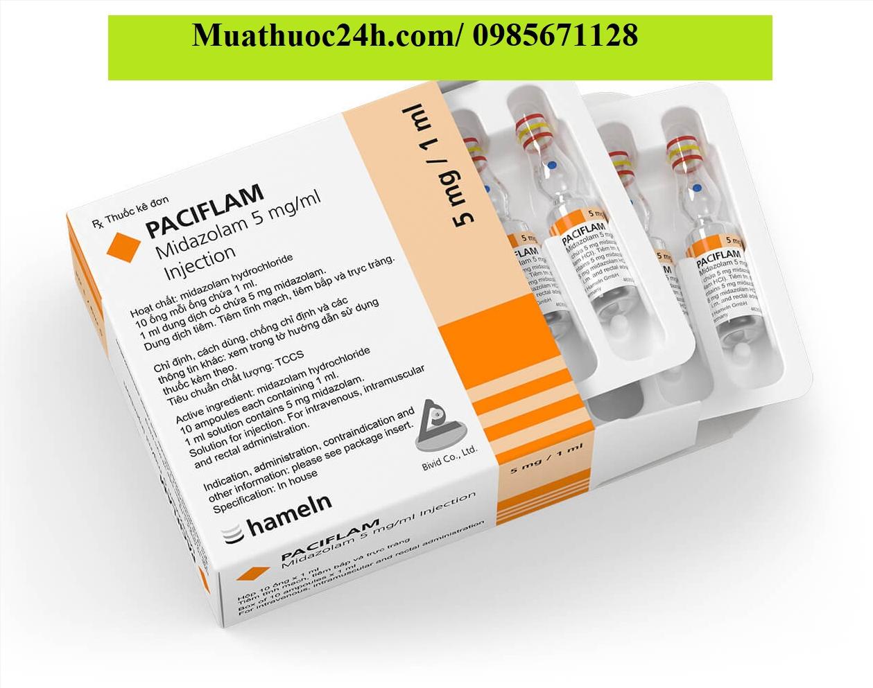 Thuốc Paciflam Midazolam 5mg/ml giá bao nhiêu mua ở đâu?