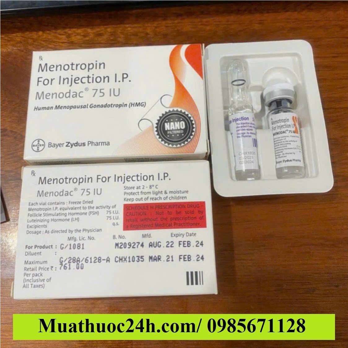 Thuốc Menodac 75IU Menotropin giá bao nhiêu mua ở đâu?