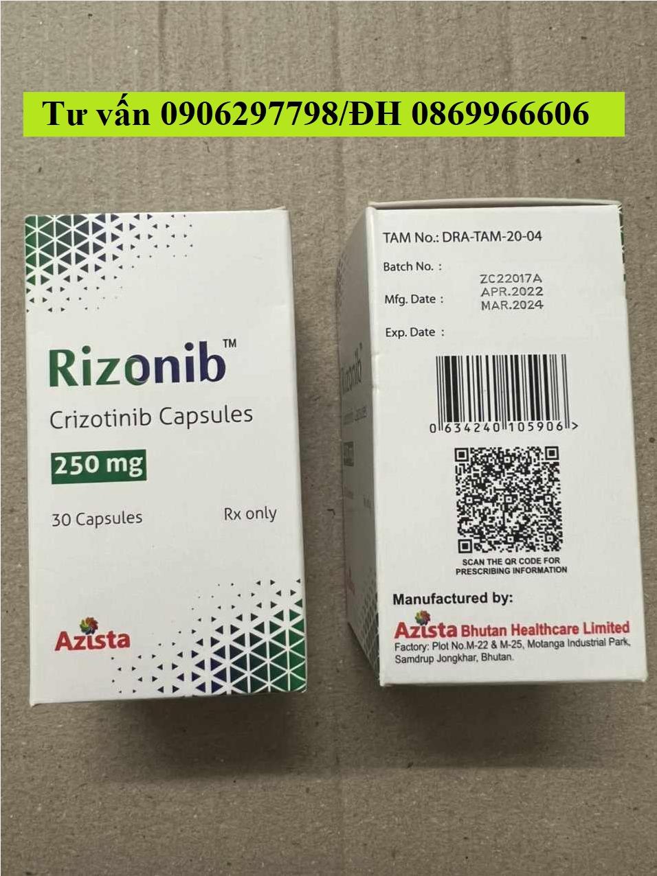 Thuốc Rizonib Crizotinib 250 giá bao nhiêu mua ở đâu?