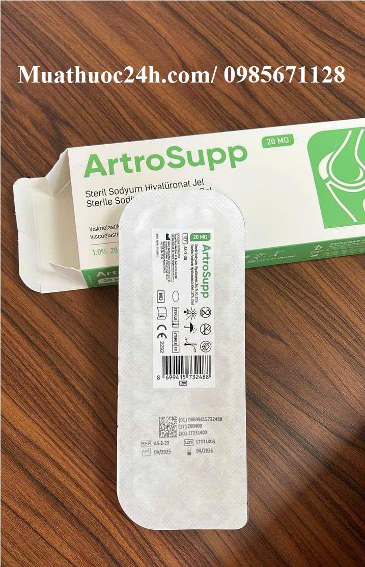 Thuốc ArtroSupp 20mg/ml Steril Sodyum Hiyaluronat Gel giá bao nhiêu mua ở đâu?
