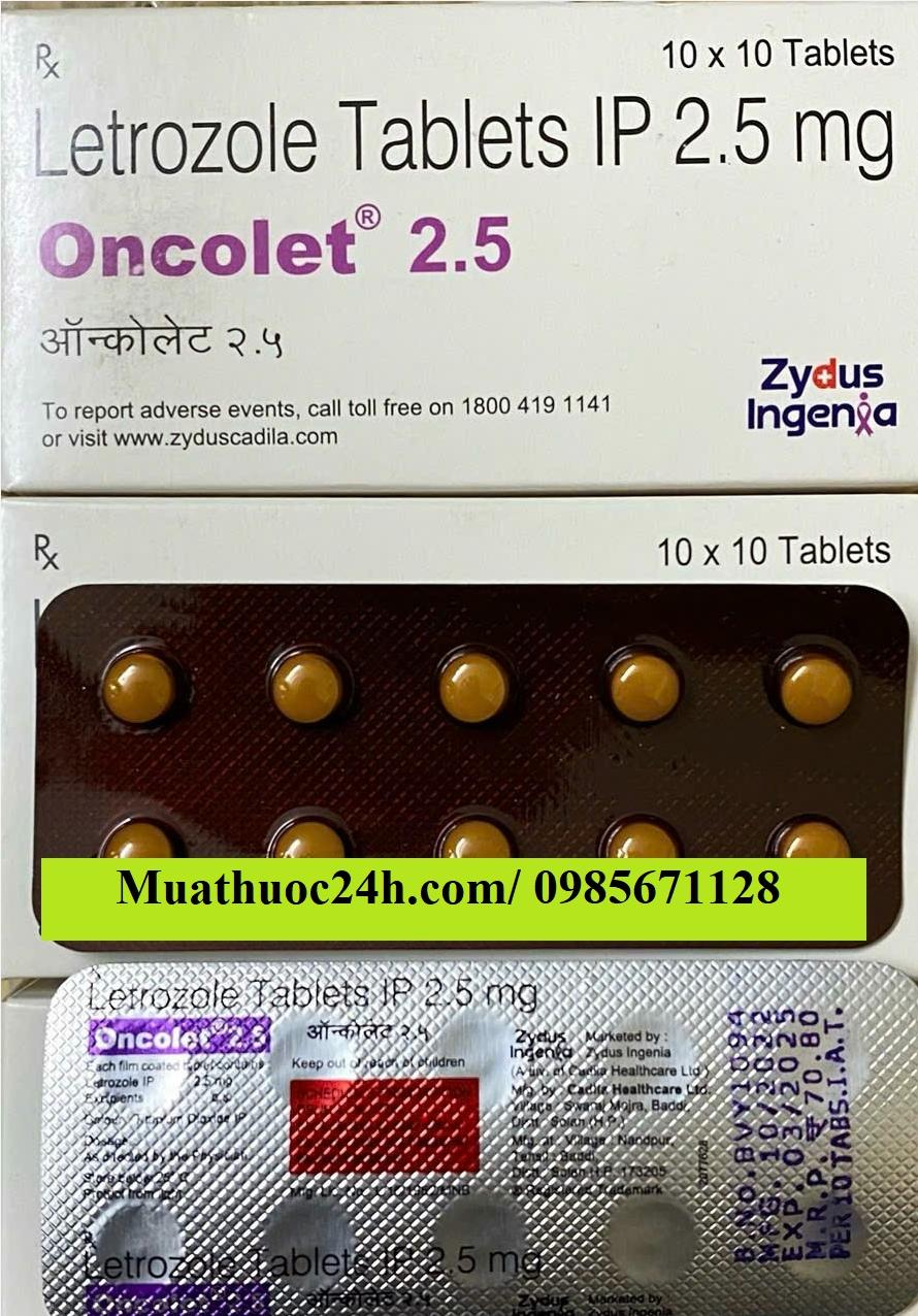 Thuốc Oncolet 2.5 Letrozole giá bao nhiêu mua ở đâu?