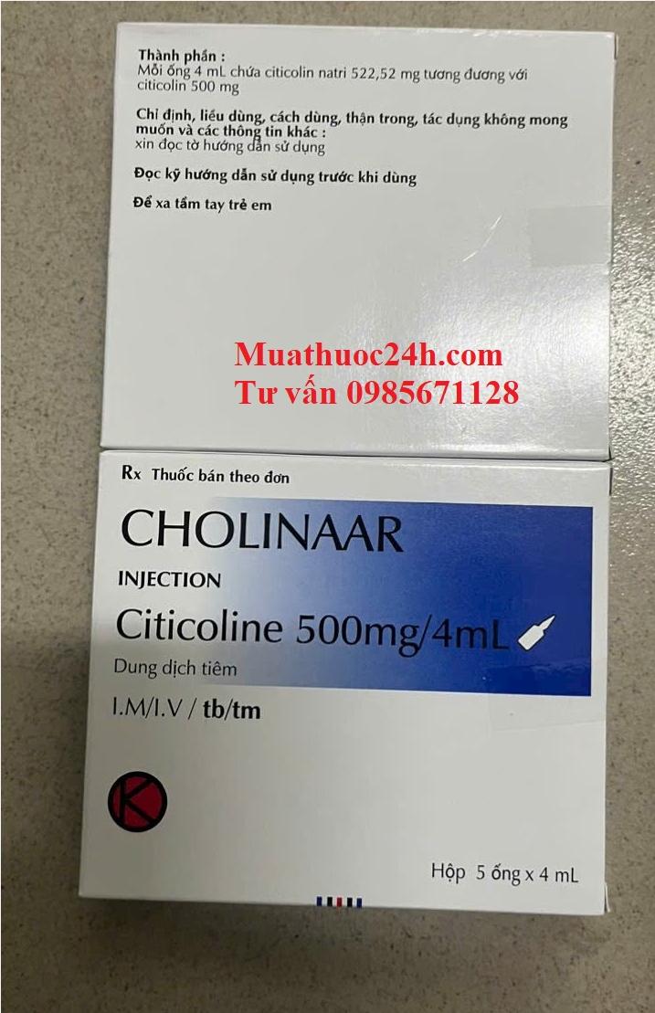 Thuốc Cholinaar Citicoline 500mg/4ml giá bao nhiêu mua ở đâu?